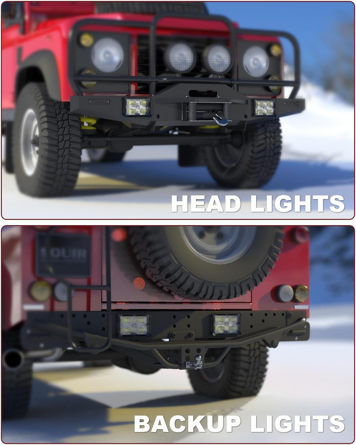 5.7 Inch 64W 12000LM LED Tractor Lights, 2PCS IP68 Waterproof 12/24V 150° Flood Beam LED Work Light Bar, LED Work Lights for Trucks Tractors UTV ATV SXS and Heavy-Duty Equipment