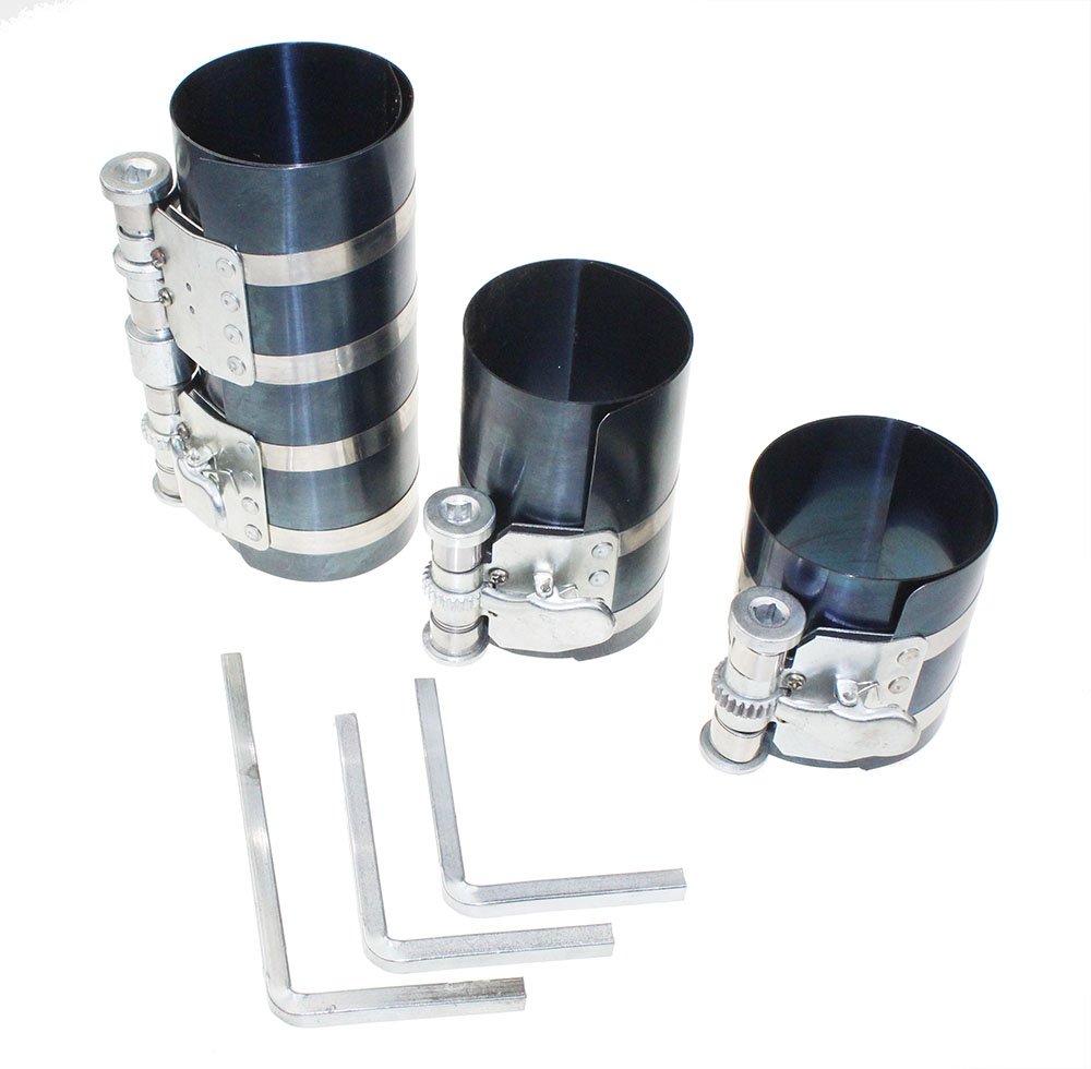 4" 5" 6" Inch Car Engine Piston Ring Compressor Performance Tool Steel Sheet Installer Band Ratcheting 53-173Mm 6 inch