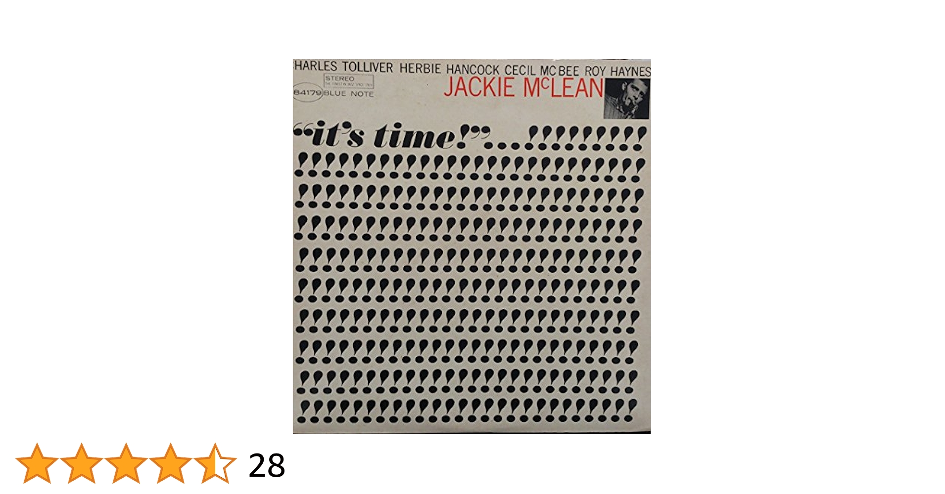 【LP】JACKIE McLEAN　IT'S TIME It's Time! (Jackie McLean album) - Wikipedia