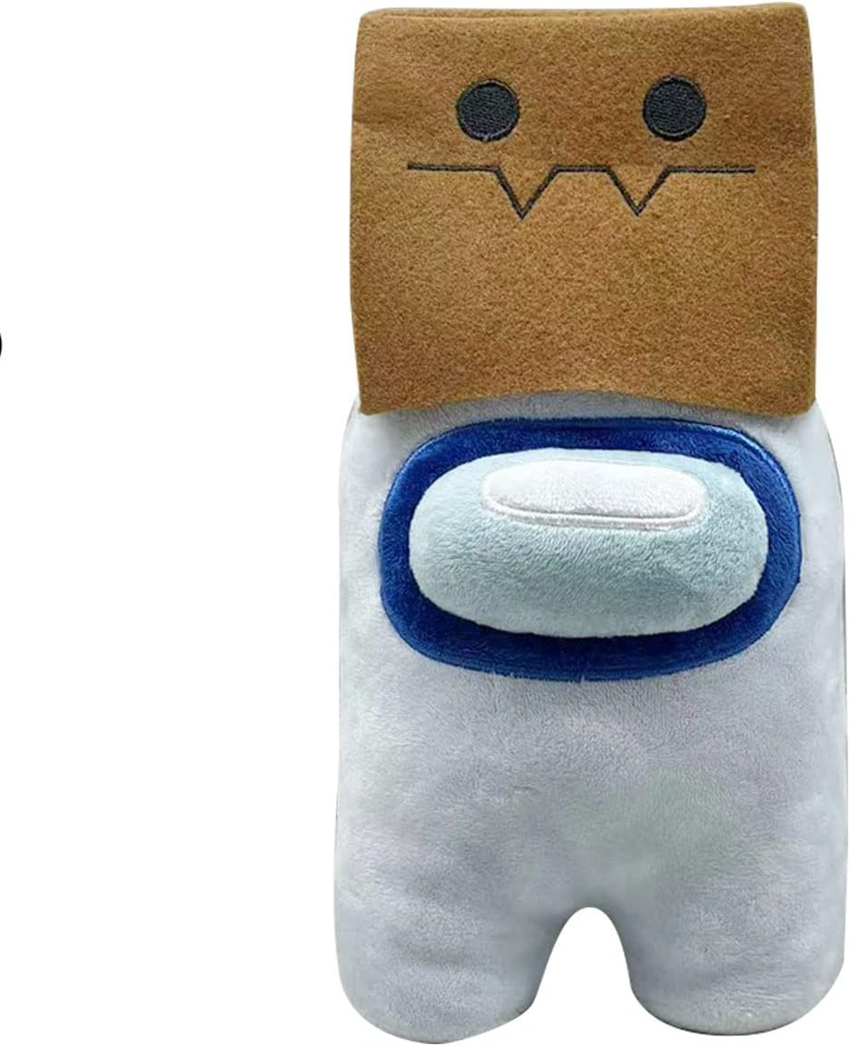 Just Toys Among Us Halloween Plush – 7″ White Crewmate w/Paper Bag Hood, Soft Squeezable, Officially Licensed