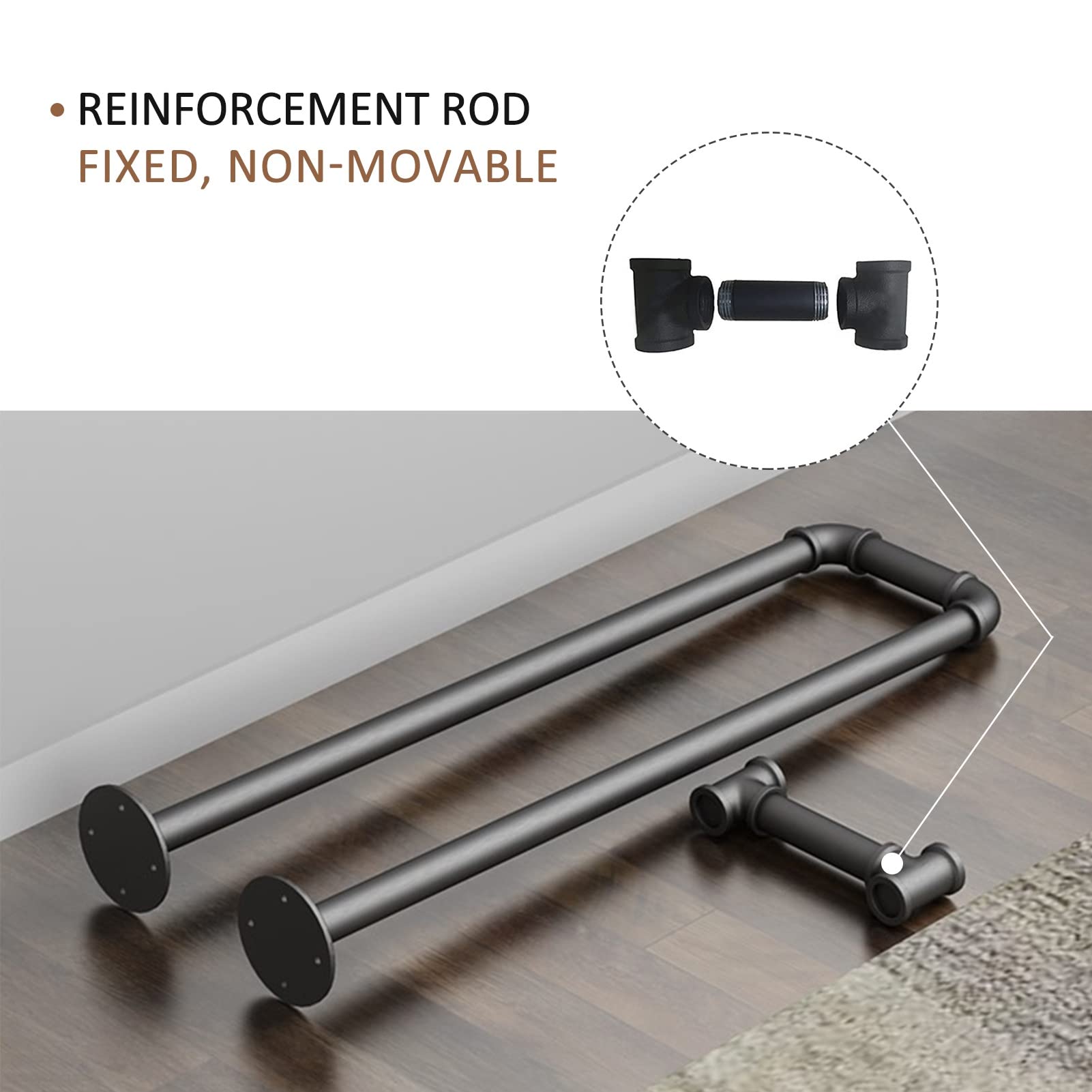 Schwarzer Moderner Handlauf – Schmiedeeisen-Treppengeländer, Sicherheits-Haltegriff Für Treppengeländer Für Terrassen, Balkone, Lofts, Korridore, Design Mit Eisenwasserrohr/45Cm(1.5Ft)