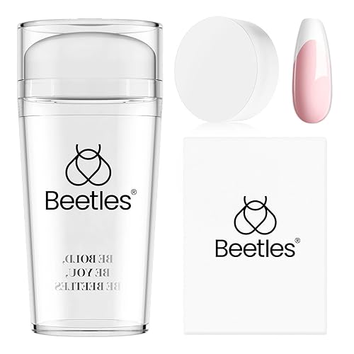 Beetles - Juego de 3 sellos de uñas de punta francesa de silicona con cabezales y raspadores de repuesto para uñas, herramienta de impresión de uñas