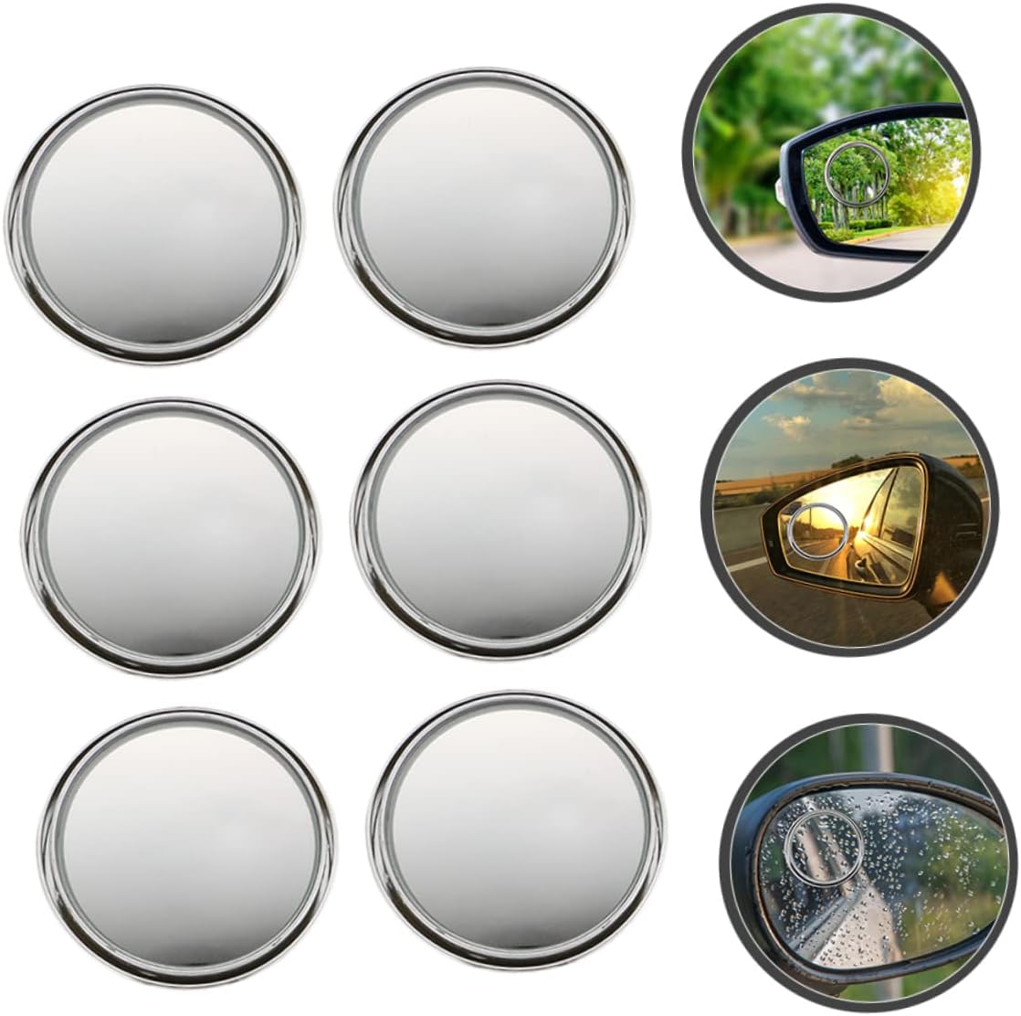 3Pairs Stick Mirrors Premium Car Accessories for Enhanced Visibility and Safety for All Vehicles