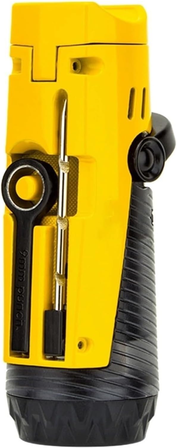 Multifunctional Lighter Visual Butane Jet Frame Windproof Adjustable Perfect for Camping Candles (Yellow)