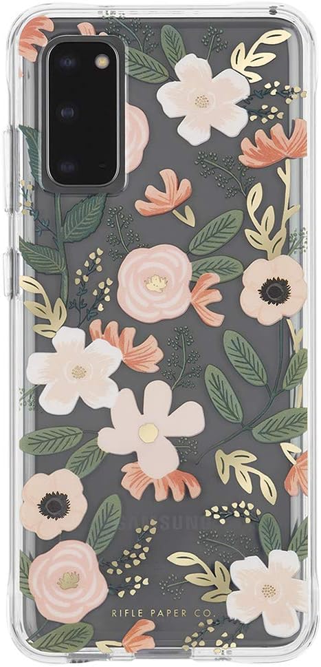 Rifle Paper Co. Samsung Galaxy S20 Case, 10ft Drop Protection, Fashionable Case for Samsung S20, Scratch Resistant, Enhanced Grip, Slim Fit, Cute Phone Case, Wireless Charging Compatible, Wild Flowers