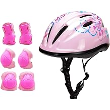 Girl Bike Helmet and Pads Set Ages 3-10 Years, Multi-Sport