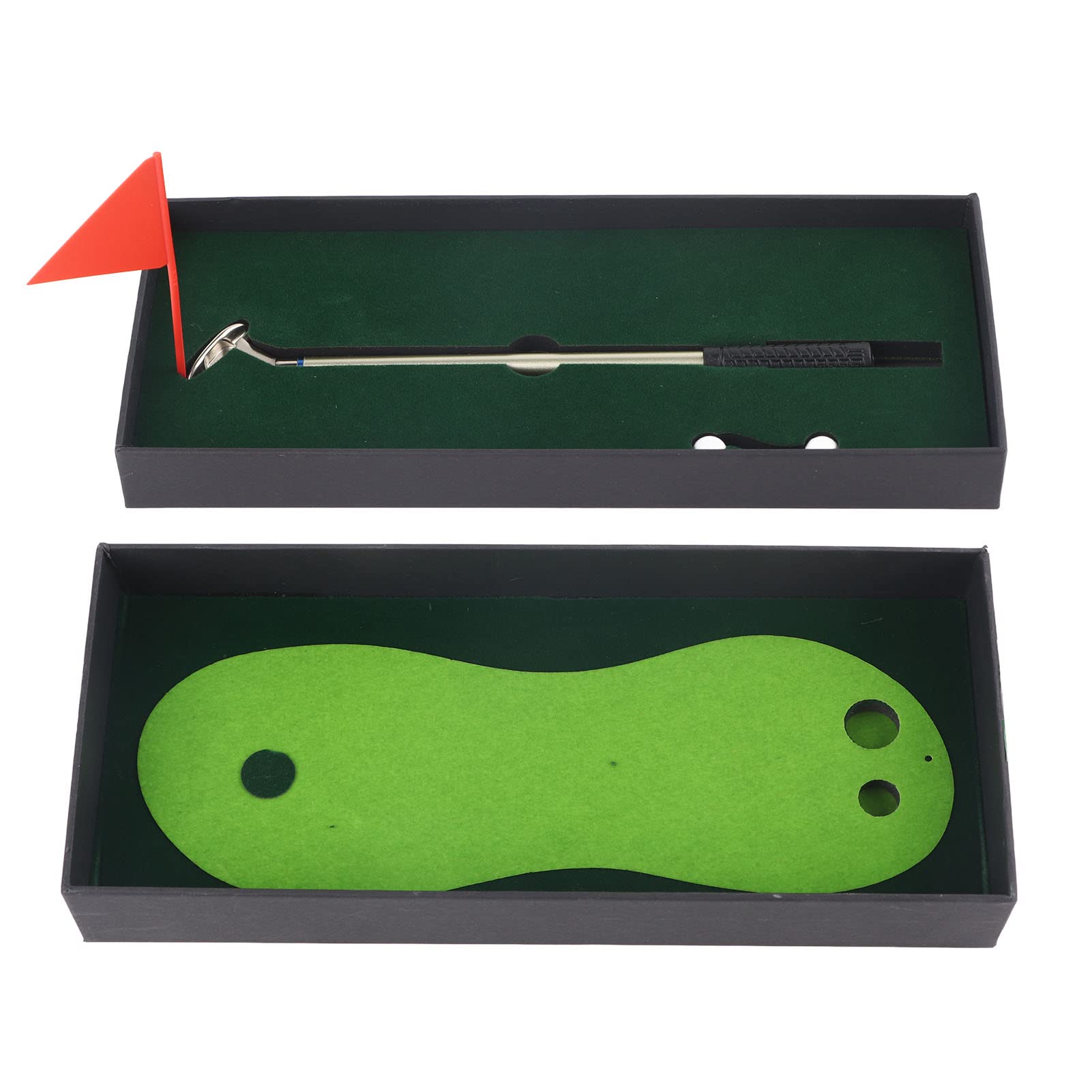 Mini set da golf, set da tavolo per esercitarsi con penna a sfera, putter, palla da golf, tappetino per mettere bandiera