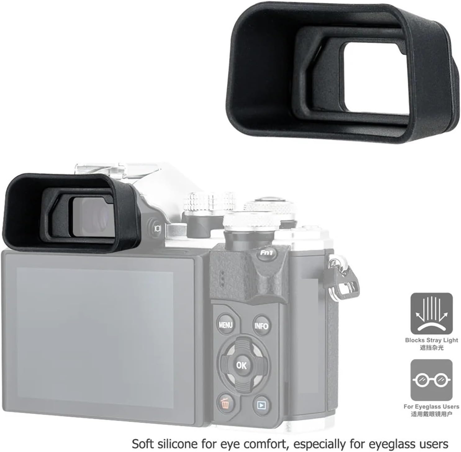 Camera Eyecup Eyepiece Viewfinder for Olympus OM System OM-5 OM-D E-M5 for Mark III II & OM-D E-M10 for Mark III II Replaces EP-16 EP-15