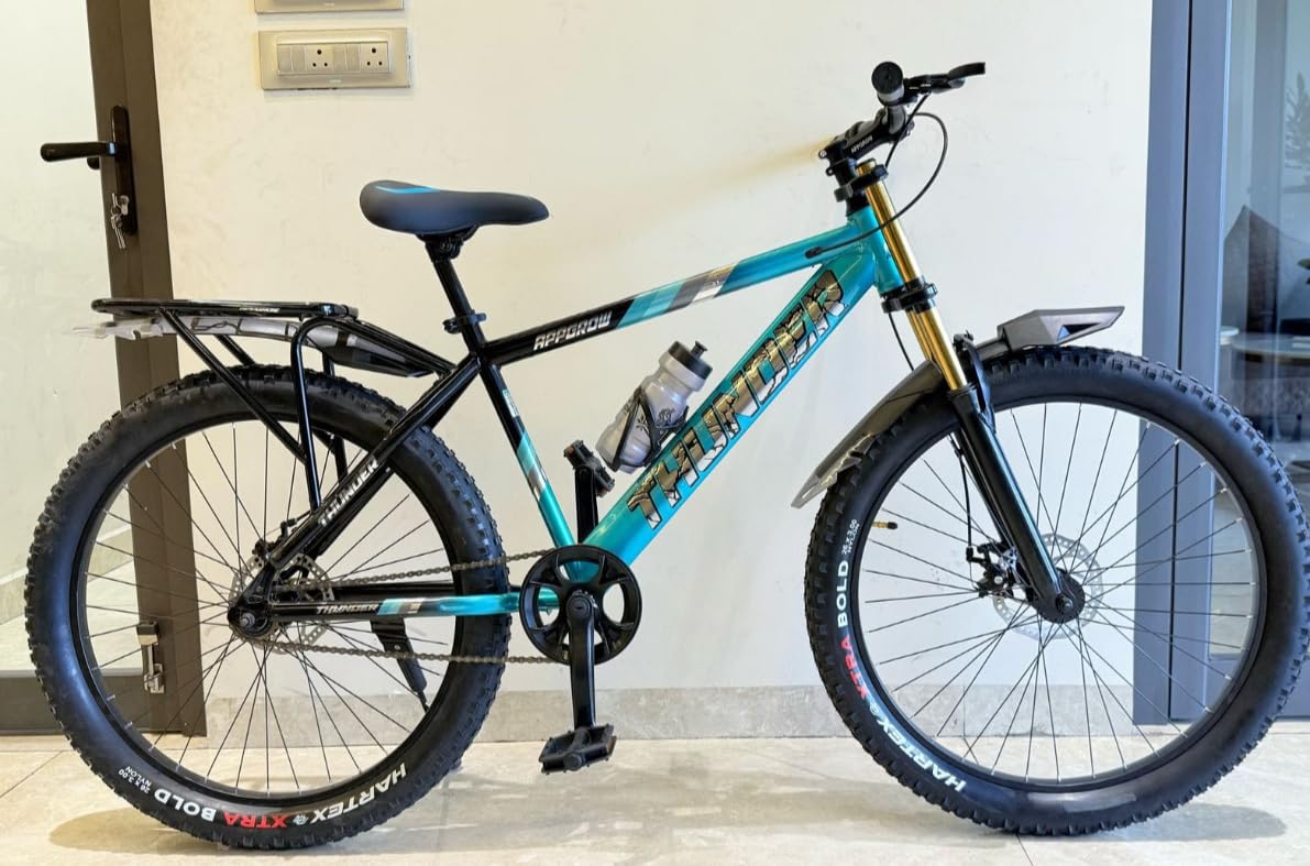 APPGROW Fat Tyres Cycle in 26t Wheel Size with Fat Tyres of 26 * 3.00 with Dual disc Brakes with Heavy Crown Suspension Fork for Age 12+-image-48