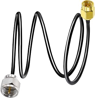 F to SMA Jumper Cable TUOLNK F Type Male Plug to SMA Male Extension Cable RG58 3.3ft(1M) 50 ohm SMA to F RF Coax Adapter Cable for Ham Radio Antenna