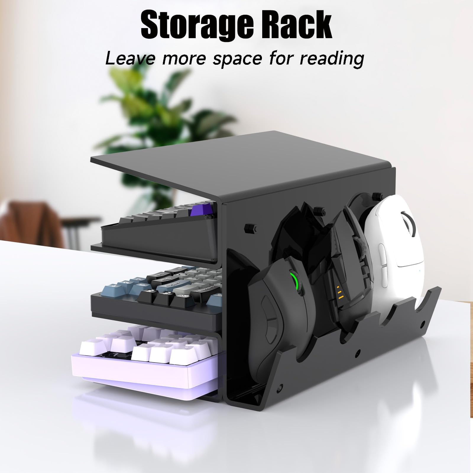 Snapklik.com : Keyboard Mouse Storage Rack Acrylic, 3-Tier Mechanical ...