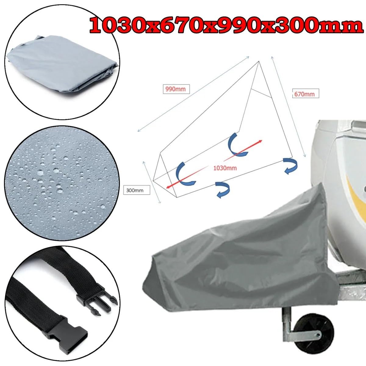 hak holowniczy Osłona haka holowniczego przyczepy kempingowej 103x67x99x30cm wodoodporna, pyłoszczelna, blokada zaczepu kulowego przyczepy, daszek Złącza przyczep