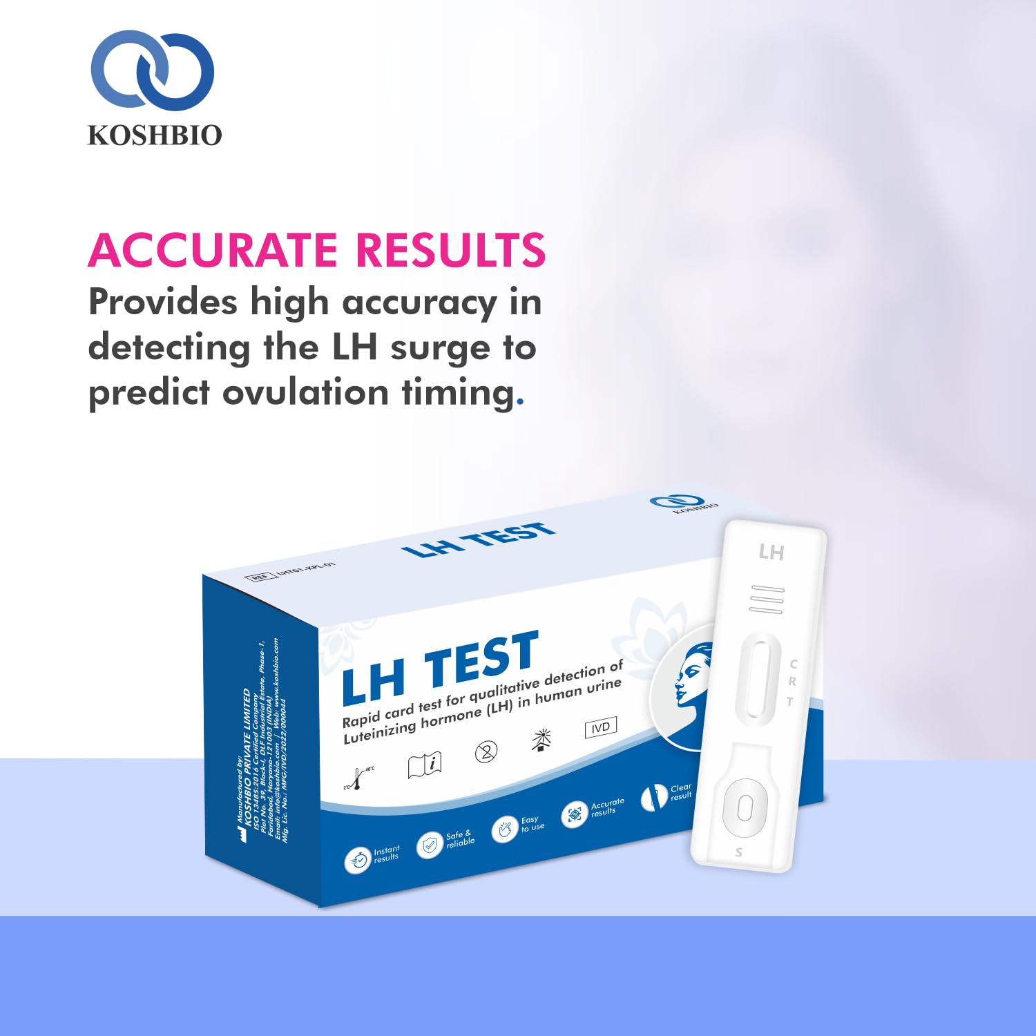 Koshbio LH Ovulation Test Kit for Women | Pregnancy Planning & Ovulation Test | Rapid & Accurate Results in 5 Mins | Single Step Ovulation Kit Pack for Home | Pack of 5