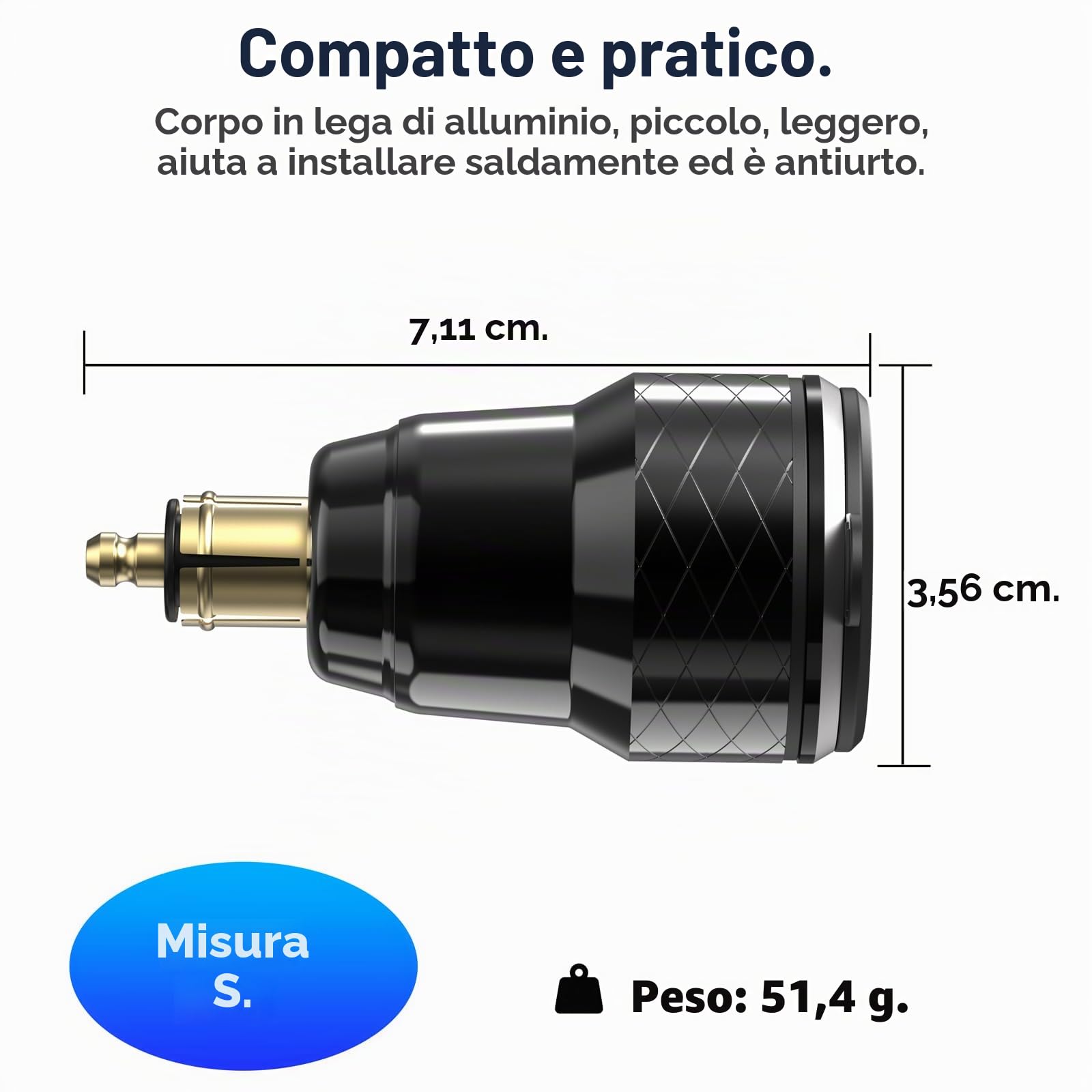 Qidoe Presa DIN a USB C per Moto BMW: Metallo Doppio USB Adattatore Prese Din Accendisigari con Display Voltmetro Ricarica Rapida per 12-24 Volt Motocicli Europei Ducati/Triumph/BMW