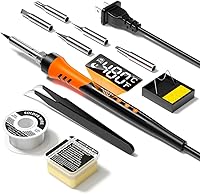 Vista 8 de Kit de soldador, pistola de 60 W con calentador de cerámica, herramienta de kit de soldadura 9 en 1, temperatura ajustable de 392 a 842°F, puntas
