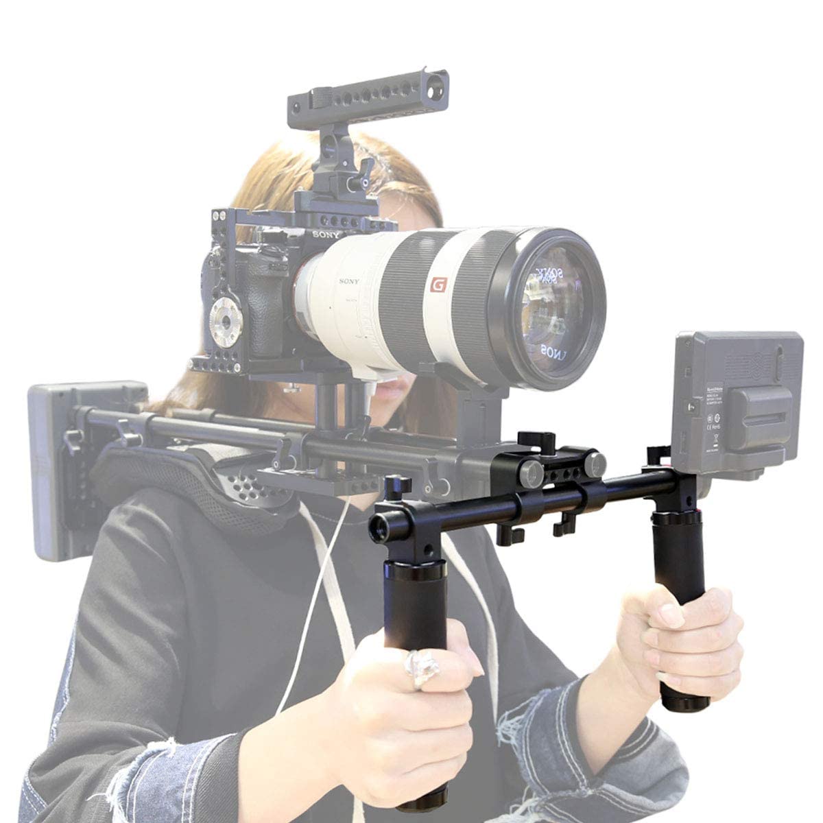 NICEYRIG Kit de la manija de la cámara con Abrazadera de Varilla de 15 mm Varilla de 30cm para cámara DSLR Hombro Rig Sistema de Apoyo