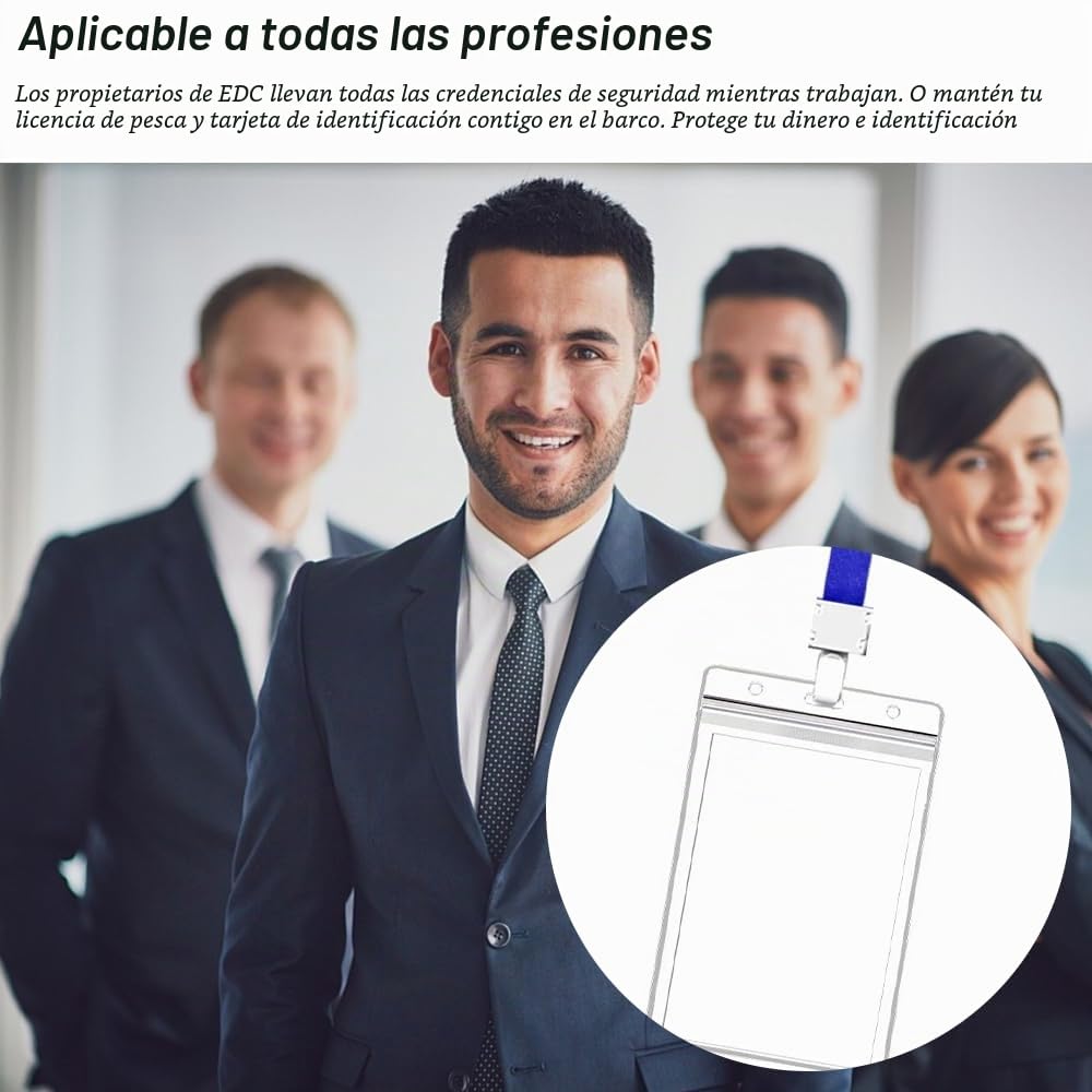 5 Funda Tarjeta Transparente Impermeable, Titular De La Insignia, ID De Plástico