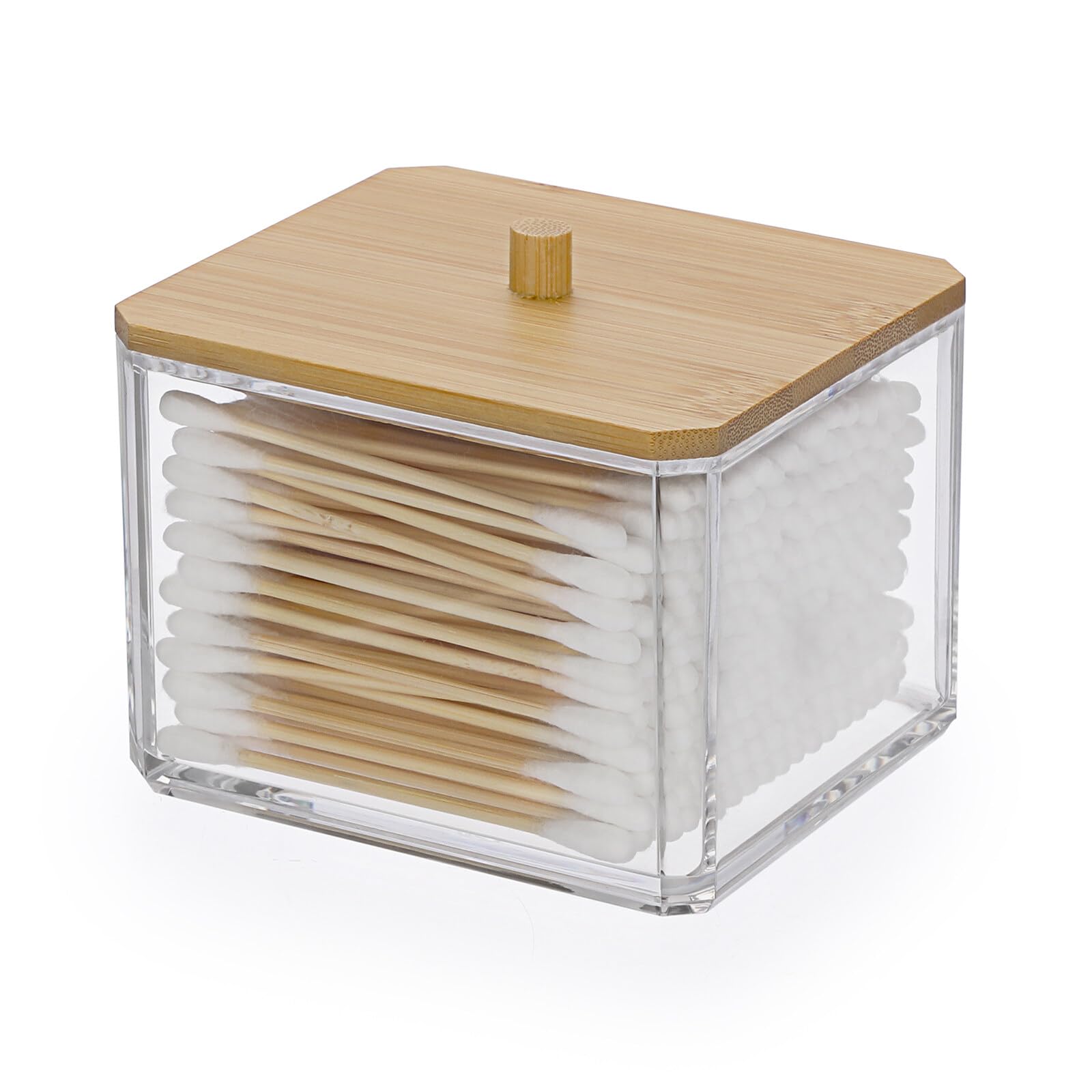 Sumnacon 綿棒収納ケース 透明綿棒ボックス 正方形 綿棒入れ Amazon｜Sumnacon 綿棒収納ケース 二段綿棒収納ボックス 透明
