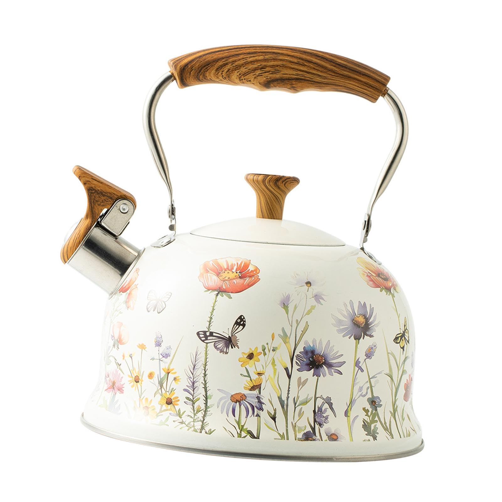 Loud Whistle Kettle Floral Pattern Cooker Tea Kettle for Outdoor Camping BBQ|Stainless Steel Kettle | Electric Tea Kettle-image-13