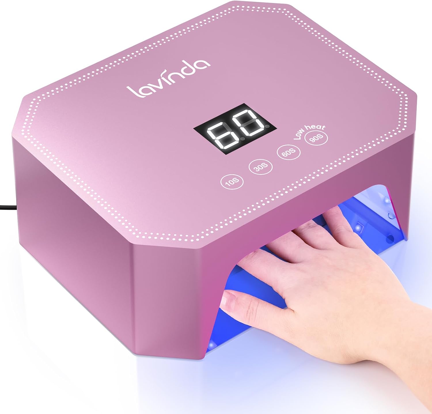 Lavinda 54W UV LED Nail Lamp, Plug-in Gel Nail Light for Home Pink