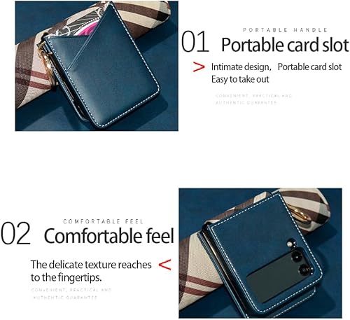 Miniatura 5 de Asuwish Funda para teléfono Samsung Galaxy Z Flip 3 5G 2021 con anillo para correa cruzada, cordón para tarjeta de crédito, ranura para celular