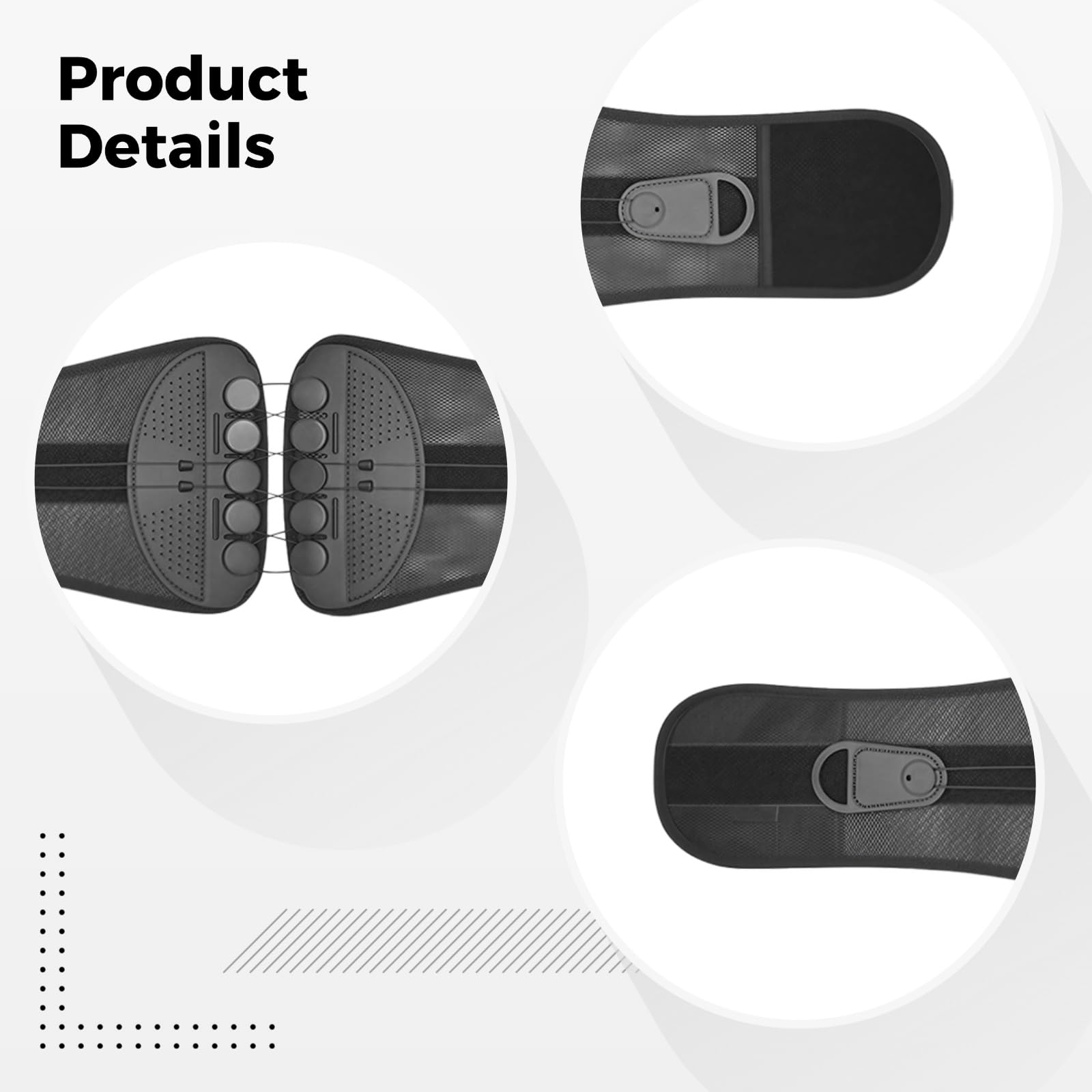 Ceinture de soutien lombaire réglable, attelle du bas du dos à double traction, système de poulies et maille respirante, soutien de taille pour homme et femme, tour de taille 88 à 98 cm, 35 à 39 po