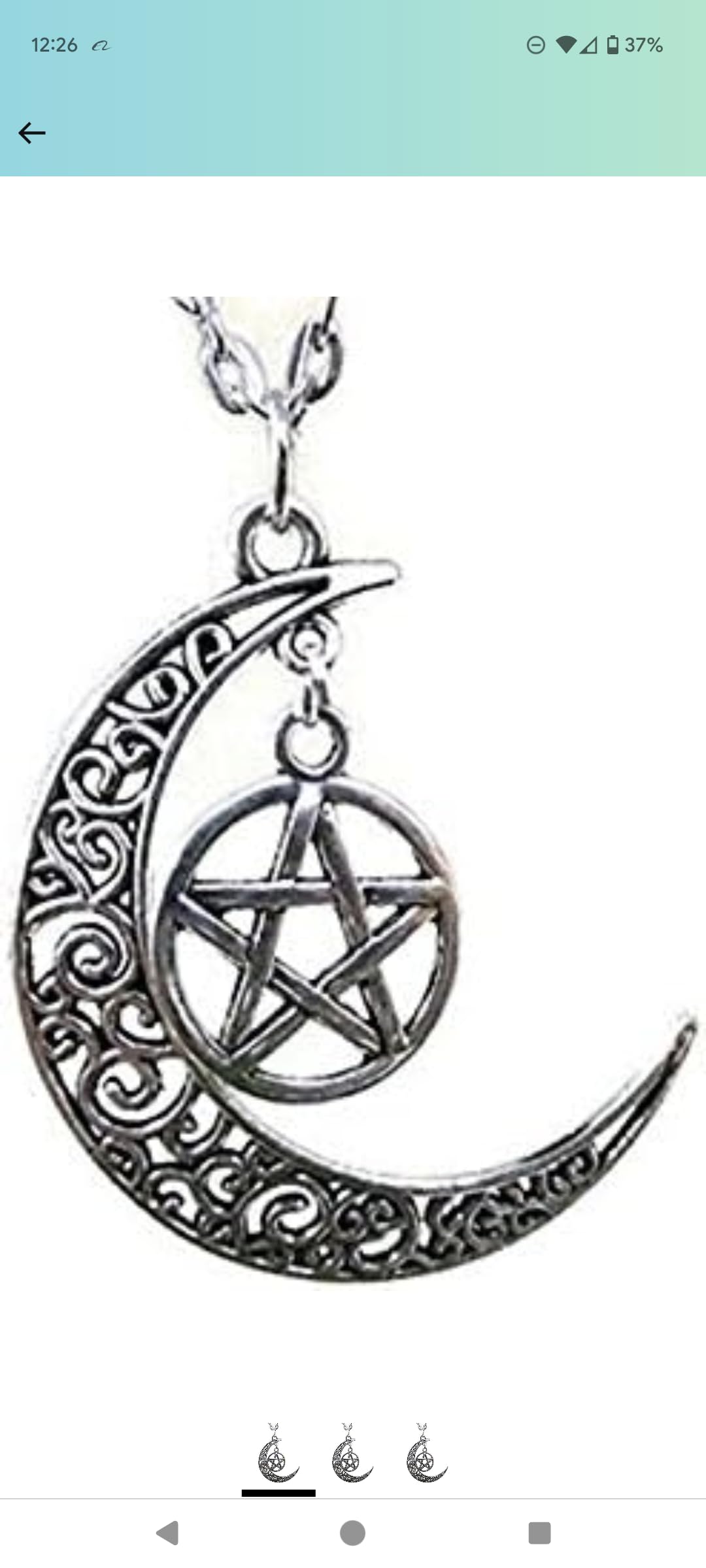 Niche-Findscrescent moon and pentagrame Pendant Wiccan Pentagram Jewelry Moon Gift Women's