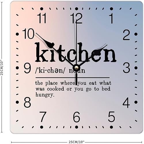 Miniatura 89 de Definición de recursos humanos Reloj de PVC con refranes inspiradores, números cuadrados, tipografía, impresión de poste de 12 pulgadas, silencioso