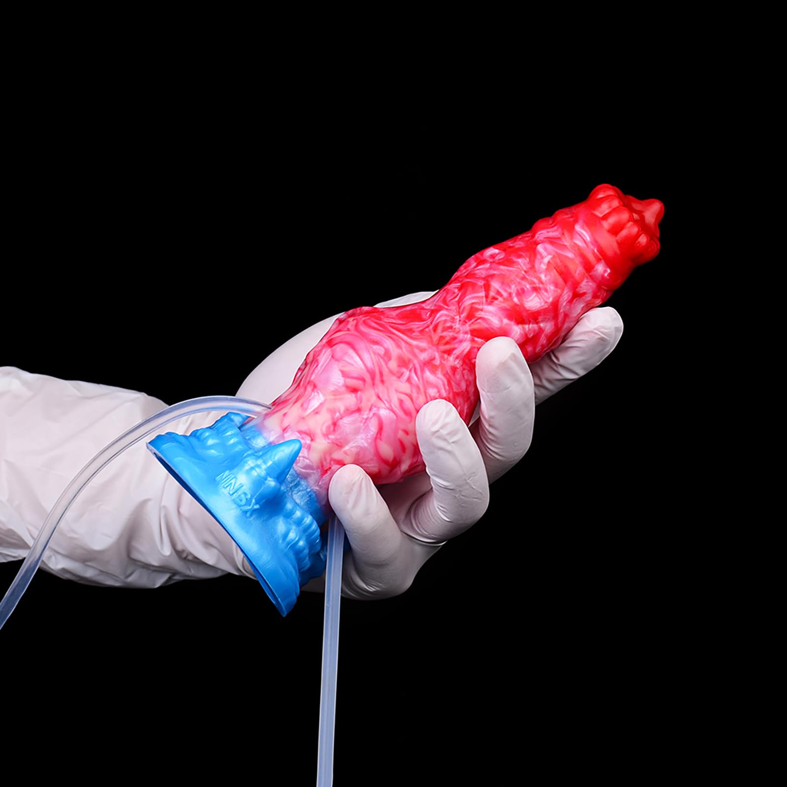 Consolador inflable de fantasía con forma de monstruo y función de chorro. Consolador de silicona con forma de perro, con ventosa y bomba. Consolador anal for el punto G. Juguetes sexuales