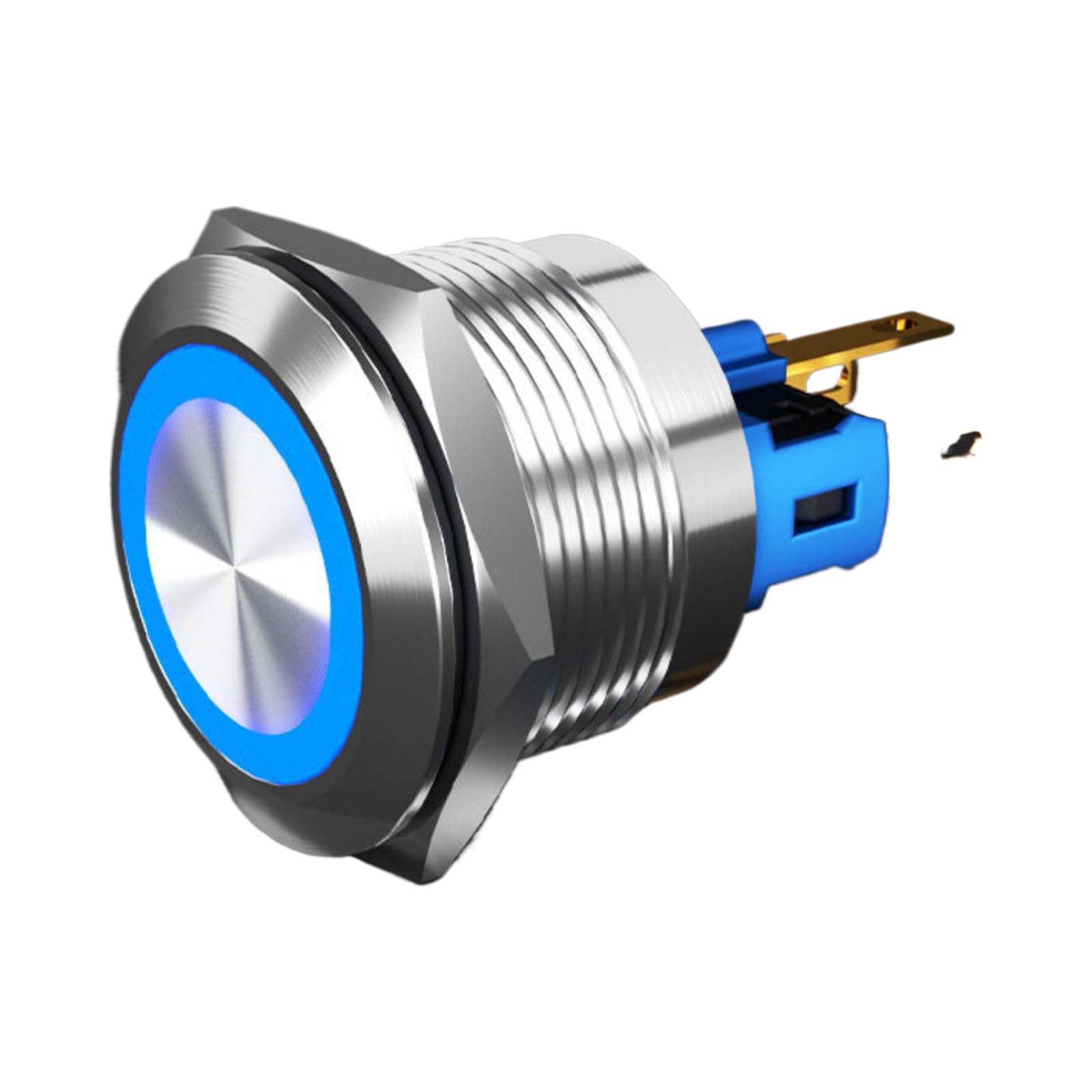 Interrupteur à bouton-poussoir 22mm bleu autobloquant 220V pour panneau