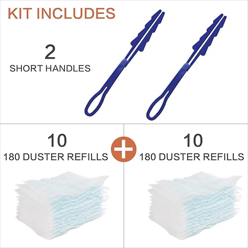 Miniatura 2 de Juego de repuestos de plumeros para Swiffer de alta resistencia, multisuperficie 180 plumero + 2 asas (20 unidades sin perfume)