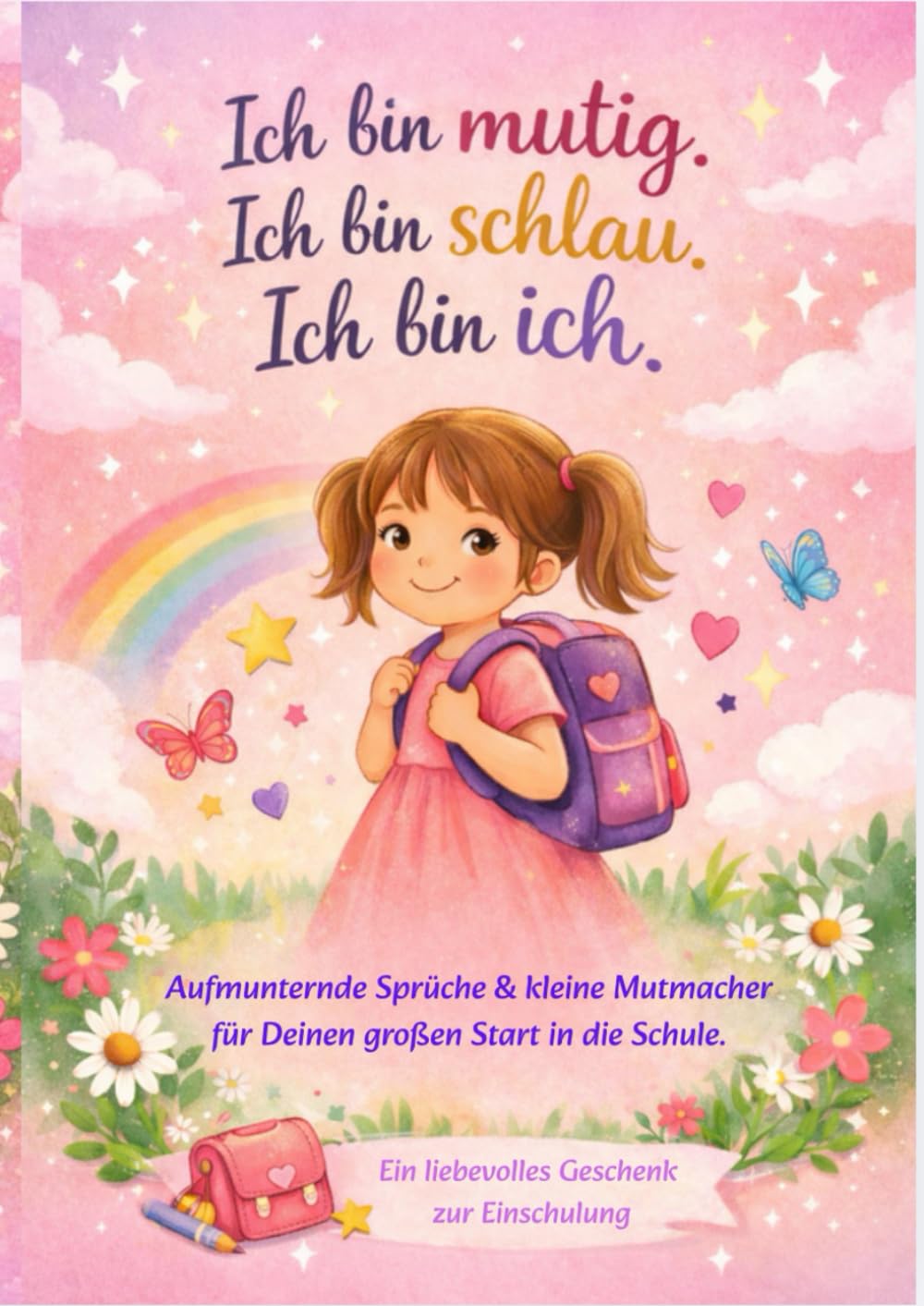 Ich bin mutig. Ich bin schlau. Ich bin ich.: Mutmachbuch für Mädchen zur Einschulung: Stärkende Kinderreime und coole Ausmalbilder - Ein toller und ... (Leselernsprüche und Ausmalbilder)