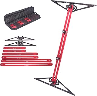 Stair Tread Template Tool Set - Dual Solid Nut Locking Stair Tread Tool Jig, Professional Stair Measuring Tool Jig, Stair Step Scribe Tool, Stair Template, Stair Gauge Tool