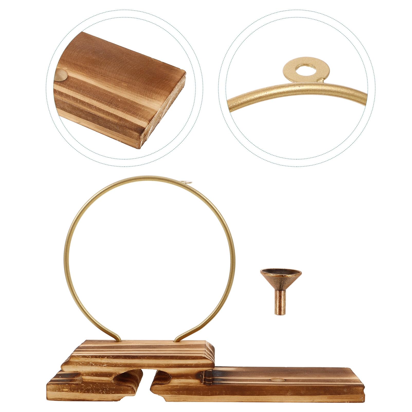 Luxshiny Portaincienso De Cono De Reflujo con Base De Madera para Decoración Zen De Oficina y Hogar Soporte para Incienso Mesa Adorno De Estilo Clásico