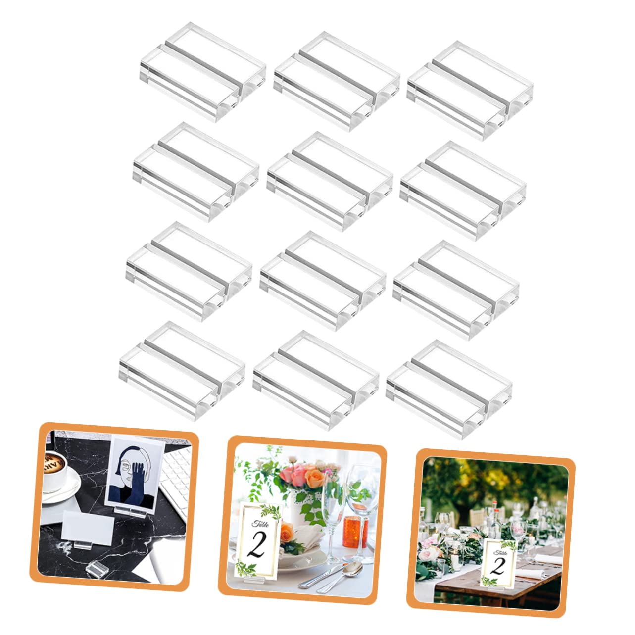 SHINEOFI 36piezas Soportes De Acrílico Transparente Para Tarjetas De Titulares De Números De Mesa Menú y Cartas Para Bodas y Eventos Diseño Moderno y Minimalista
