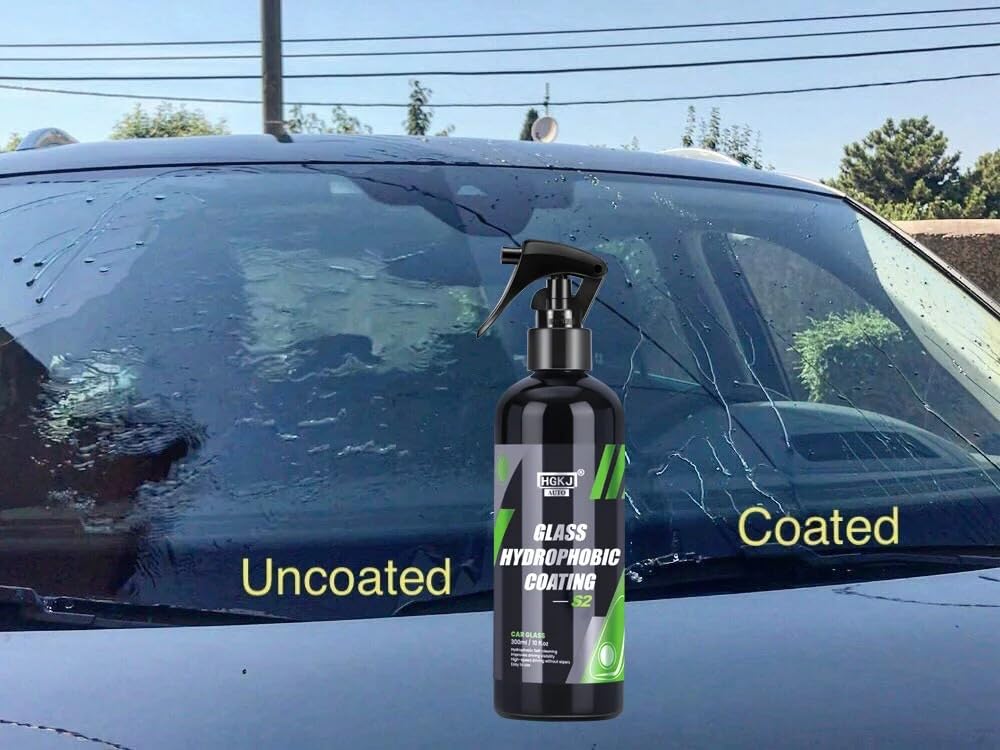 BQTEC Agent anti-pluie HGKJ : revêtement hydrophobe en verre pour voiture - Protection avancée contre la pluie - Améliore la visibilité et la durabilité - Application facile