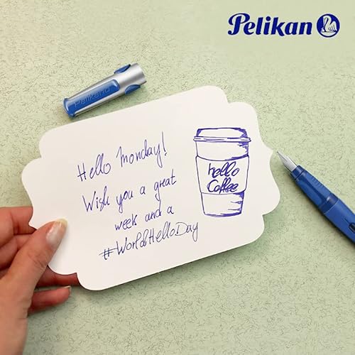 Miniatura 5 de Pelikan Pelikano 802901 - Pluma estilográfica, punta media, azul, en caja, 1 unidad