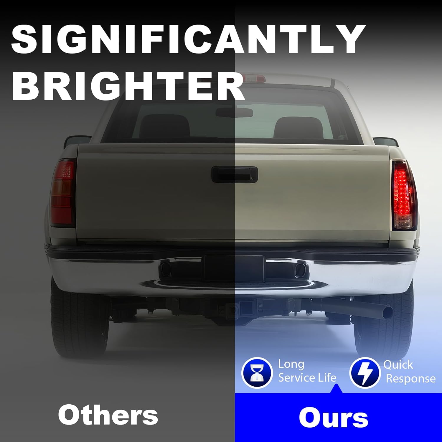 Boxlight LED Tail Lights Compatible with 1988-1998 Silverado 1500 2500 3500 & GMC Sierra, Blazer Suburban Yukon Tahoe Rear Tail Light Assembly Smoked Tail Lights Cover