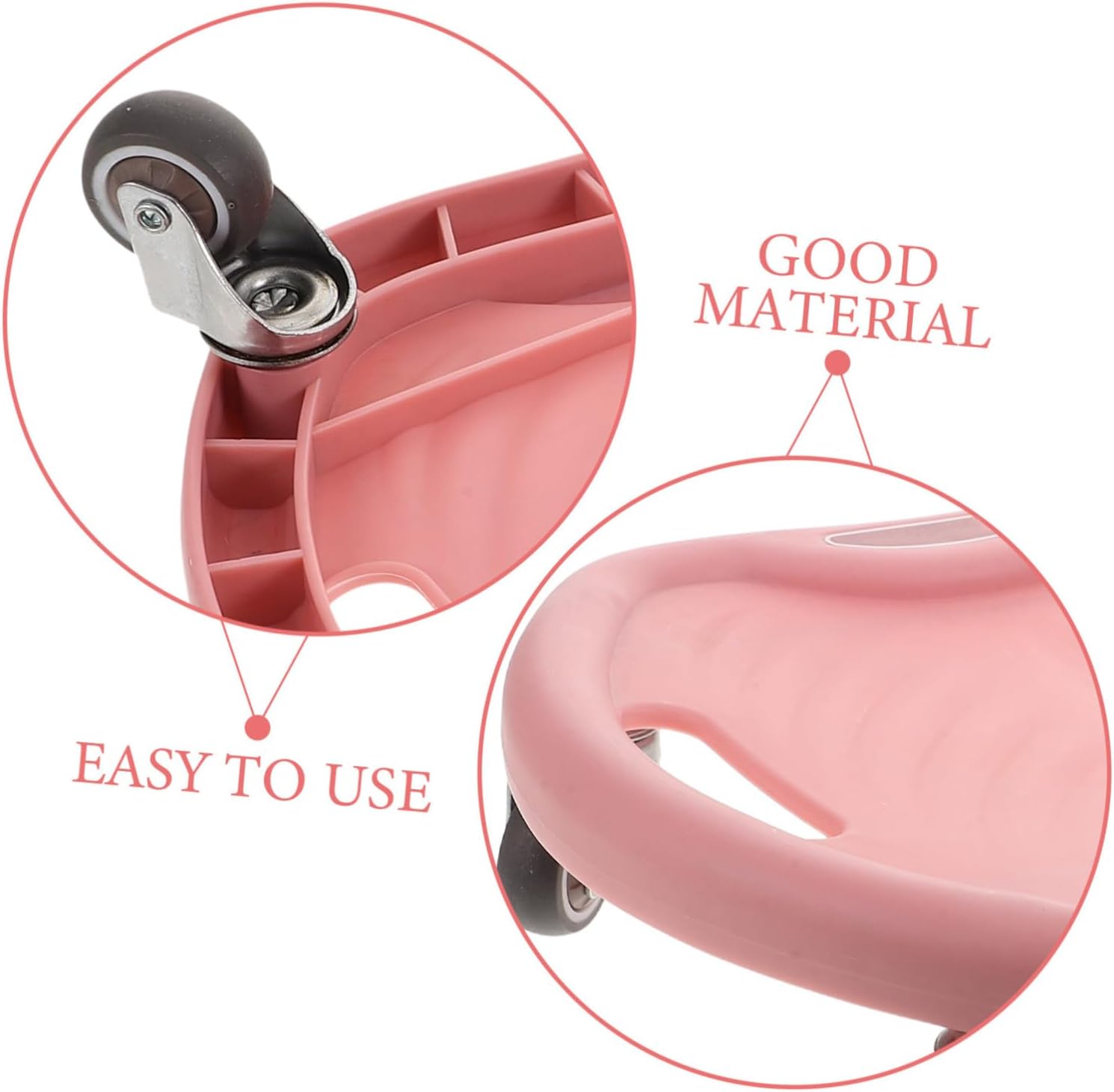 Alipis Ab Wheel Roller Exercise for Abs Workout, Silent Four-wheel Core Trainer with Knee Pad, Portable Pink Abdominal Fitness Equipment for Home and Travel