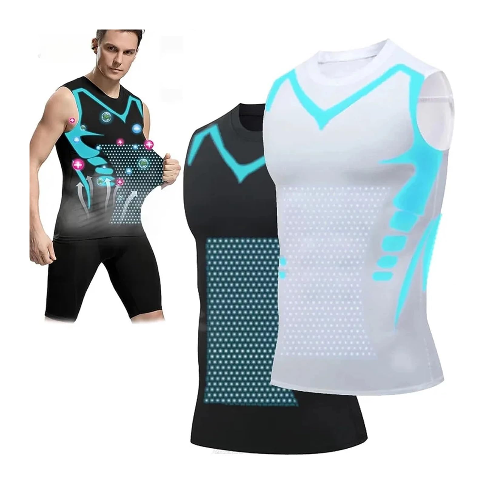Tops Moldeadores Para Hombre Chaleco moldeador for hombre, chaleco adelgazante, moldeador de cuerpo, camisetas de compresión, camiseta sin mangas, Control de barriga, camisas de Fitness de secado rápi