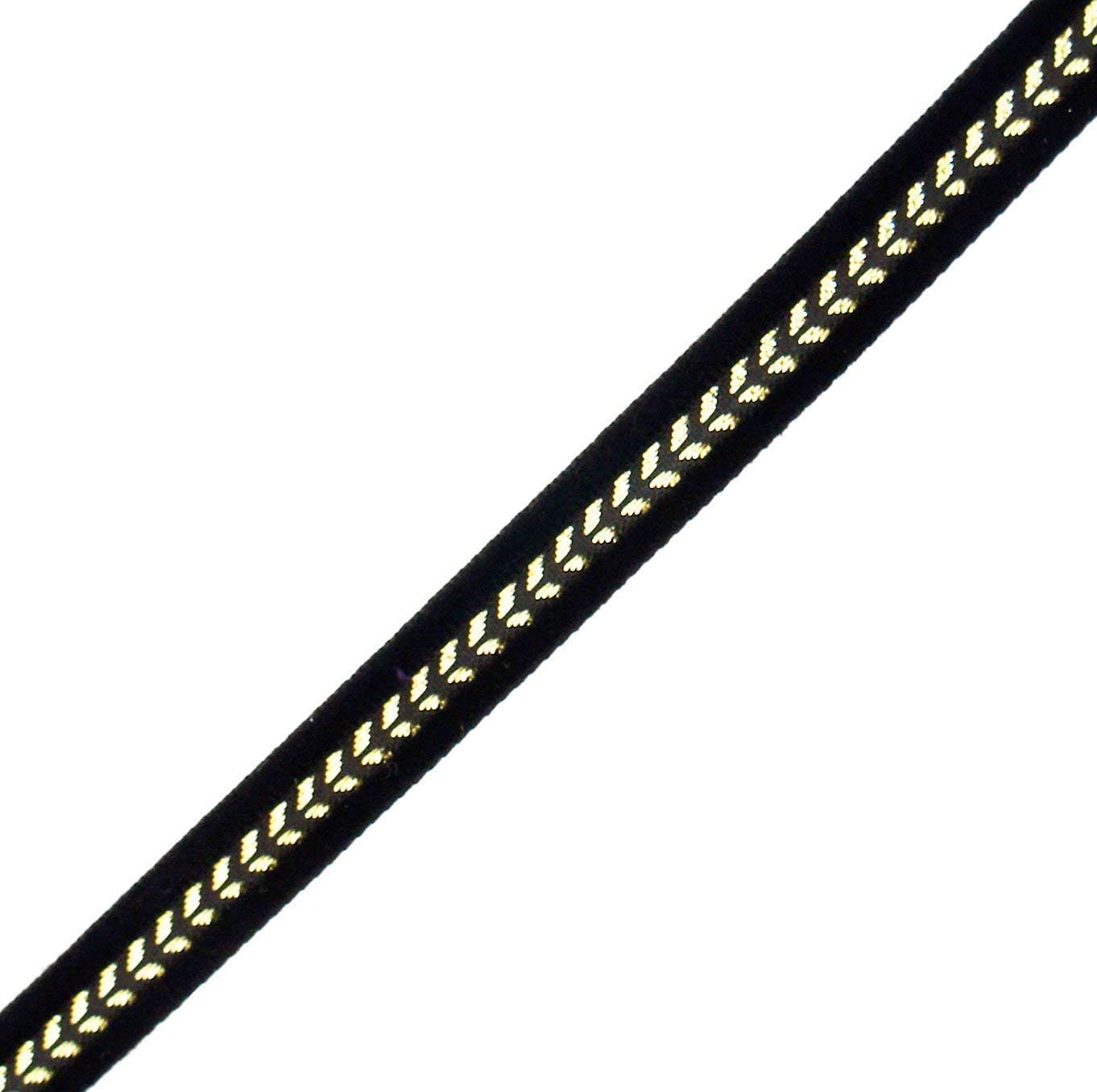 Elegant Black and Gold Craft DIY Party Ribbon Trim - Assorted Width and Styles (NO.FBG03 Satin 7mmx20m)