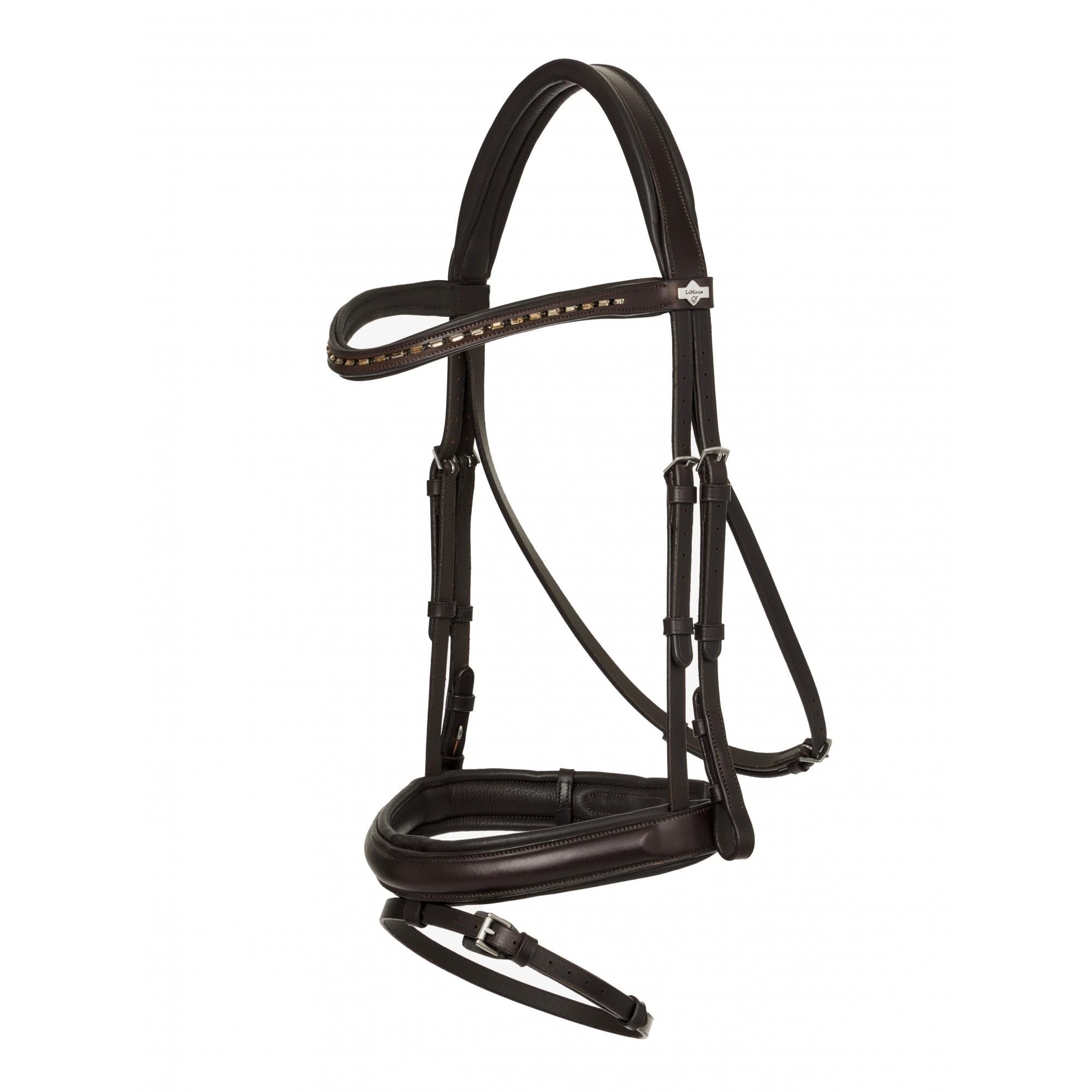 LeMieux Arika Dressage Bridle - Brown/Silver Extra Full