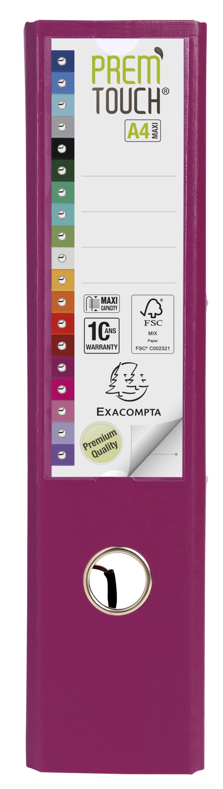 EXACOMPTA Classeur à levier en polypro PREMTOUCH dos de 8cm, coloris Fushia
