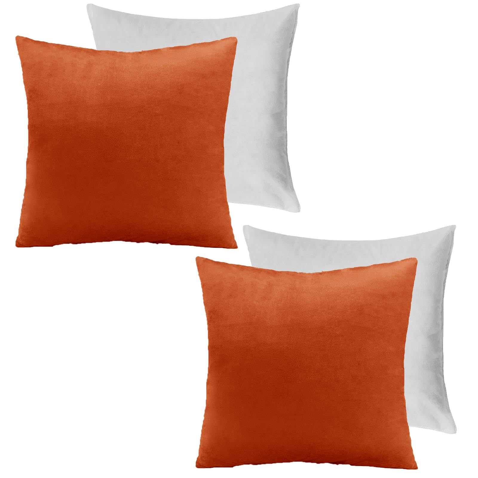 OHS Velvet Cushion Cover - Burnt Orange - 45 cm x 45 cm