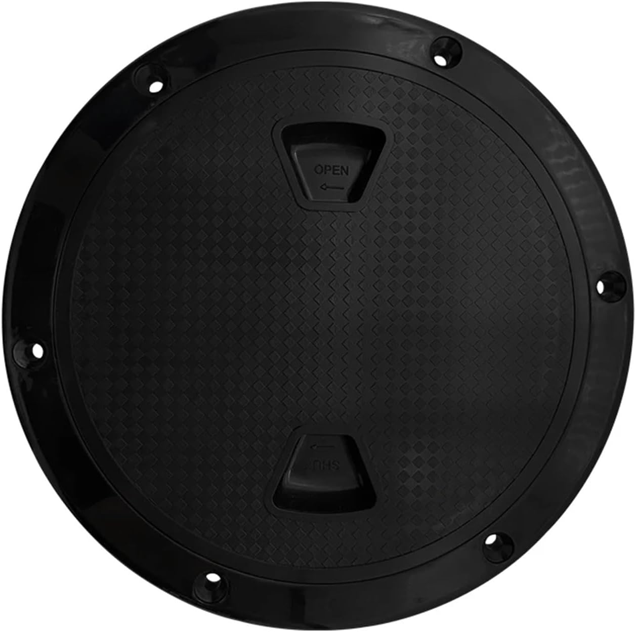 Ship Fittings 4/6/8 Inch ABS Plastic Round Deck Inspection Plate Hatch Cover Deck Plate Non Slip for Marine RV Yacht Boat Accessories White Marine Hardware(8 inch Black)