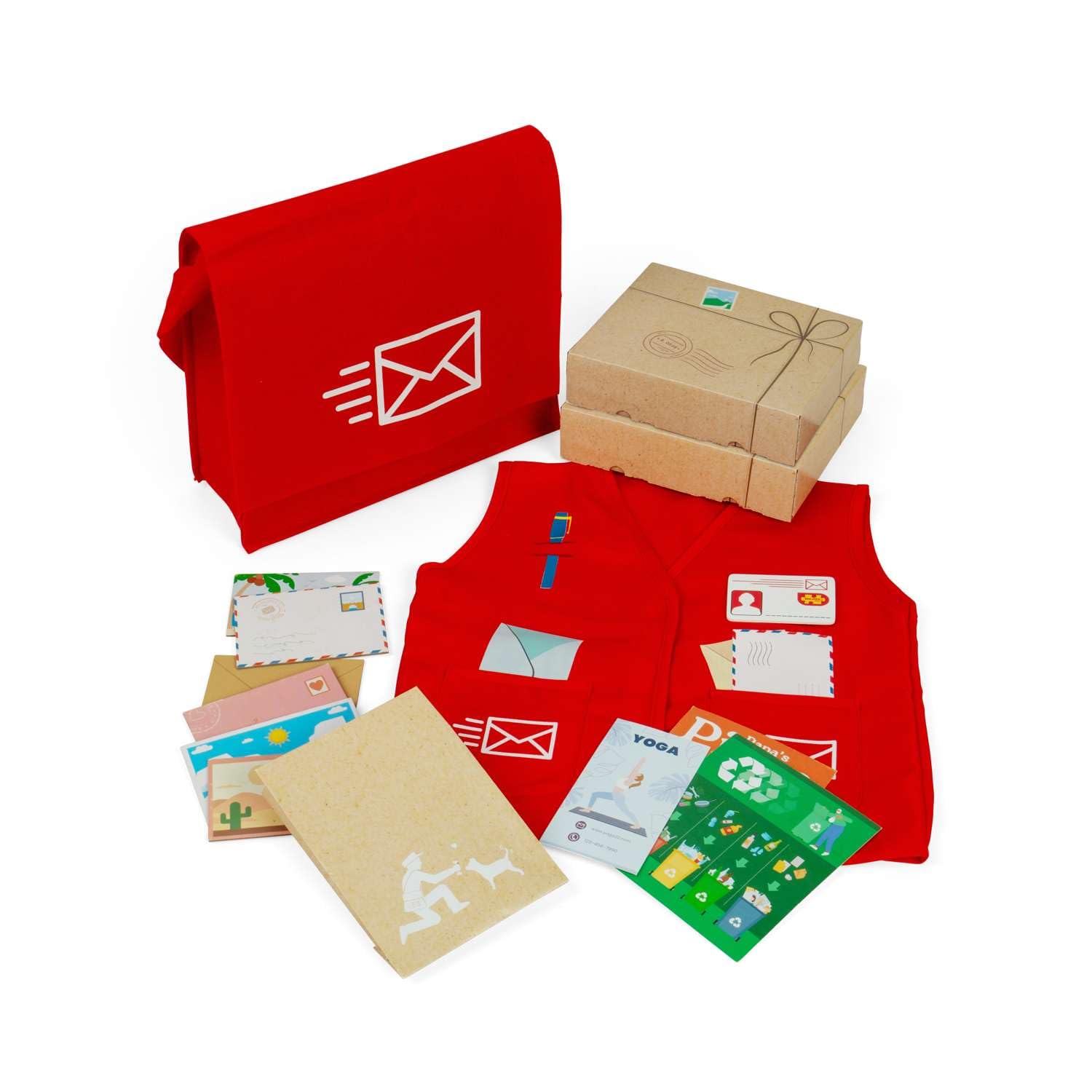 Bigjigs Toys Postträger Verkleidungsset, Postbote Kostüm