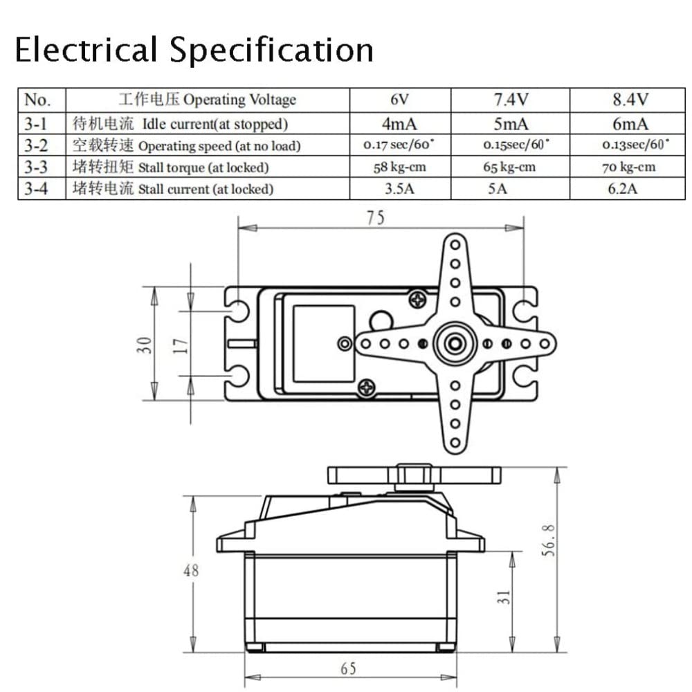 Hohes Drehmoment Wasserdicht 60 Kg 180 ° DS5160 Metall Getriebe Digital Servo für RC Robot Auto 1/6 SCX6 1/5 Baja