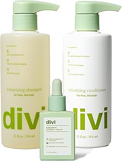 Divi Shampoo and Conditioner Set for Women and Men - Hair Care Duo for All Hair Types, Adds Volume, Lift, and Bounce, Strengthens and Nourishes Hair - Full Size, 2 x 12 Fl Oz