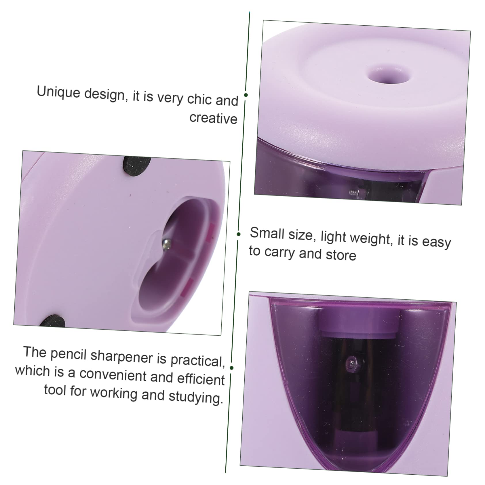 NUOBESTY 3pezzi Temperamatite Per Design e Portatile Strumento Affilatura Per Scuola Per e Ragazze Batteria
