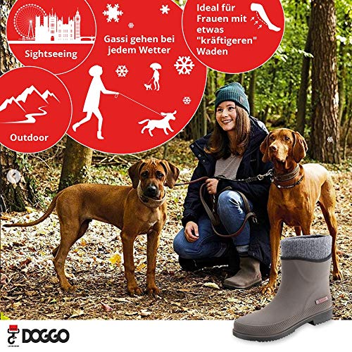 Gummistiefel Tossie Winter - Damen Gummistiefel gefüttert & wasserdicht - Winterstiefel für Damen - Braun - Größe 39